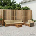 vidaXL Ensemble de canapés d'extérieur 7 Pièces Naturel et Beige