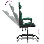 vidaXL Chaise de jeu pivotante Noir et vert Similicuir