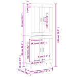 vidaXL Buffet haut Blanc 69 5x34x180 cm Bois d'ingénierie