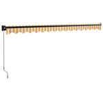 vidaXL Auvent rétractable jaune et blanc 4 5x3 m tissu et aluminium