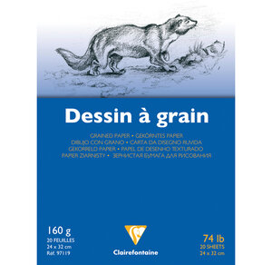Bloc dessin grain fin encollé 24x32 20 feuilles 160g CLAIREFONTAINE