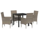 vidaXL Ensemble de salle à manger pour jardin 5 Pièces Gris Poly rotin