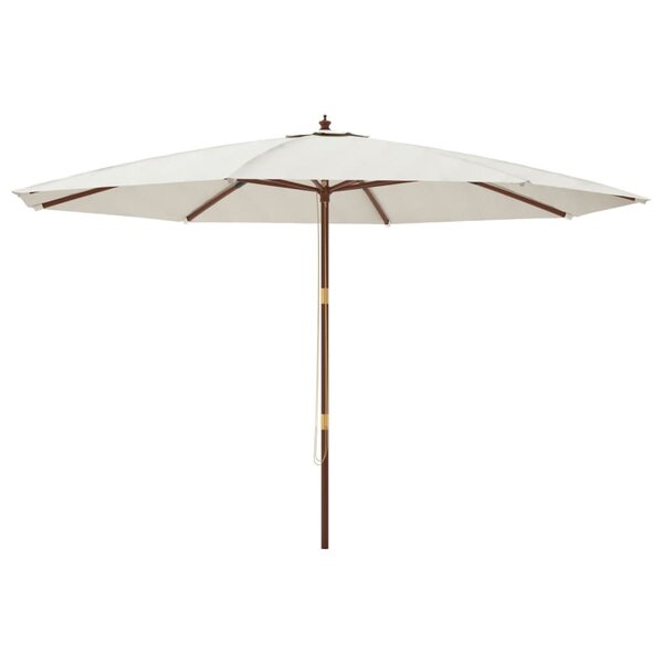 vidaXL Parasol de jardin avec mât en bois sable 400x273 cm