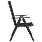 vidaXL Ensemble à manger de jardin 5 Pièces aluminium et textilène noir
