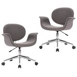 vidaXL Chaises pivotantes à manger lot de 2 gris tissu