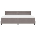 vidaXL Lit à ressorts avec matelas Taupe 200 x 200 cm Polyester