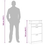 vidaXL Armoire à chaussures Chêne marron 63x24x104cm Bois d'ingénierie