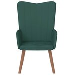 vidaXL Chaise de relaxation Vert foncé Velours
