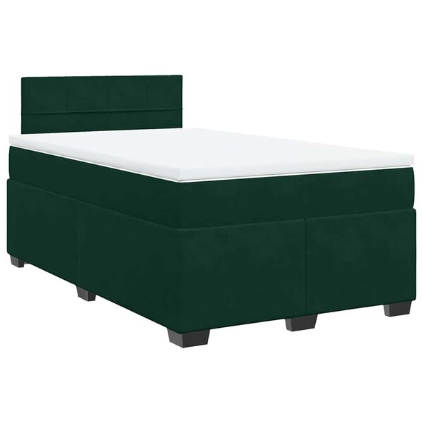 vidaXL Sommier à lattes de lit avec matelas vert foncé 120x190 cm