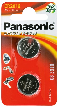 Panasonic lithium knopfzelle cr-2016l/2bp
