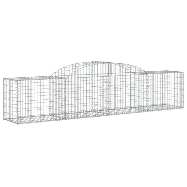 vidaXL Panier de gabions arqué 300x50x60/80 cm Fer galvanisé