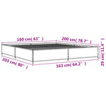 vidaXL Cadre de lit sans matelas noir 160x200 cm