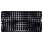 vidaXL Coussin de palette motif à carreaux noir 70x40x12 cm tissu