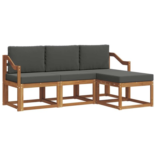 vidaXL Ensemble de canapés d'extérieur 4 pc Naturel et Anthracite