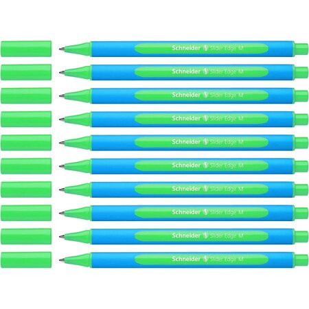 Stylo à bille slider edge pte moyenne vert x 10 schneider