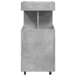 vidaXL Chariot de bar gris béton 50x41x89 cm bois d'ingénierie