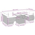 vidaXL Salon de jardin 8 Pièces avec coussins gris résine tressée
