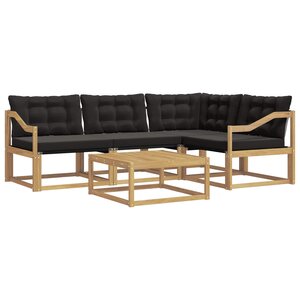 vidaXL Ensemble de canapés d'extérieur 5 pc Blanc et noir