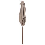 vidaXL Parasol avec mât en bois 150 x 200 cm Taupe