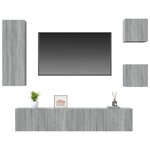 vidaXL Ensemble de meubles TV 5 Pièces Sonoma gris Bois d'ingénierie