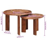 vidaXL Tables basses gigognes 2 Pièces Multicolore Bois massif recyclé