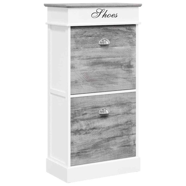 vidaXL Armoire à chaussures Gris 50 x 28 x 98 cm Bois de Paulownia