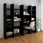 vidaXL Bibliothèque Noir 60x35x180 cm Bois d’ingénierie