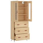 vidaXL Buffet haut Chêne sonoma 69 5x34x180 cm Bois d'ingénierie