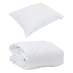 vidaXL Duvet d'été simple avec oreiller 2 Pièces Blanc Microfibre