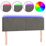 vidaXL Tête de lit à LED Gris foncé 144x5x78/88 cm Velours