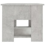 vidaXL Table basse gris béton 79x49x41 cm bois d'ingénierie