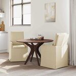 vidaXL Chaises de salle à manger 2 Pièces Crème 57 x 67 x 98 cm tissu