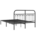 vidaXL Cadre de lit métal sans matelas avec tête de lit noir 140x190cm