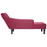 vidaXL Fauteuil long avec accoudoir droit rouge bordeaux velours