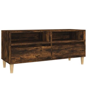 vidaXL Meuble TV chêne fumé 100x34 5x44 5 cm bois d'ingénierie