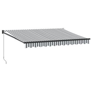 vidaXL Auvent rétractable anthracite et blanc 3 5x2 5m tissu/aluminium