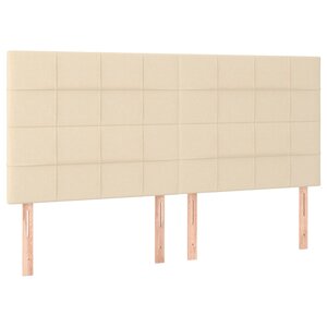vidaXL Tête de lit Crème 200x5x118/128 cm Tissu