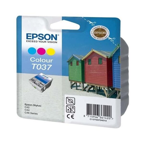 Cartouche jet d'encre origine t037 stylus c42ux tricolor epson