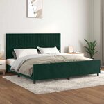 vidaXL Cadre de lit sans matelas vert foncé 200x200 cm velours