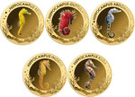 Monnaie MOST INTERESTING SEAHORSES Set 5x1/1000 Oz Or 1000 Francs Gabon