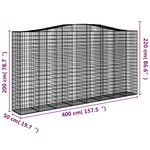 vidaXL Paniers à gabions arqués 10 Pièces 400x50x200/220 cm Fer galvanisé