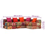 vidaXL Pouf modulaire à 4 places Patchwork Tissu