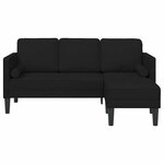 vidaXL Ensemble de Canapés Noir 173 x 131 x 67 cm tissu
