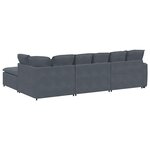 vidaXL Canapé modulaire et repose-pieds et coussins velours gris foncé