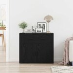 vidaXL Buffet avec tiroir Chêne noir 80 x 33 x 70 cm Bois d'ingénierie