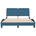 vidaXL Cadre de lit sans matelas bleu 140x190 cm velours