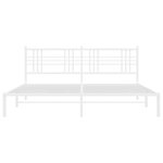 vidaXL Cadre de lit métal avec tête de lit blanc 193x203 cm
