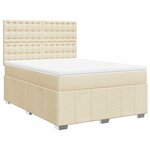 vidaXL Sommier à lattes de lit avec matelas Crème 140x190 cm Tissu