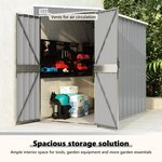 vidaXL Abri de jardin mural Gris 118x194x178 cm Acier galvanisé