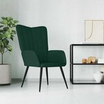 vidaXL Chaise de relaxation Vert foncé Velours
